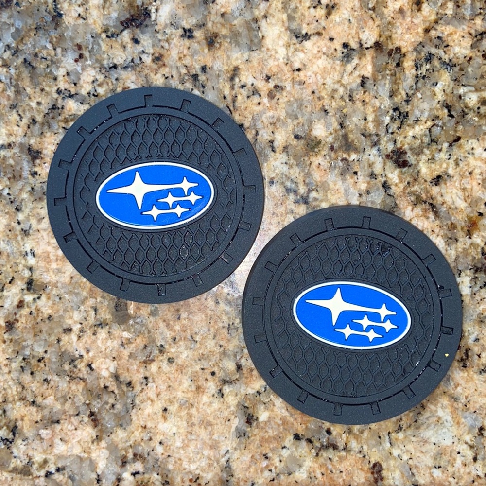SET OF 2 SUBARU CAR COASTERS